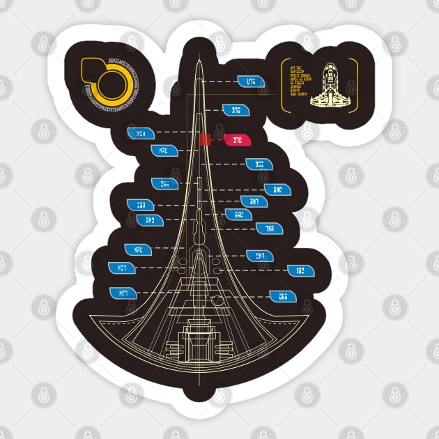 Spaceship blueprint II Sticker by tomperys